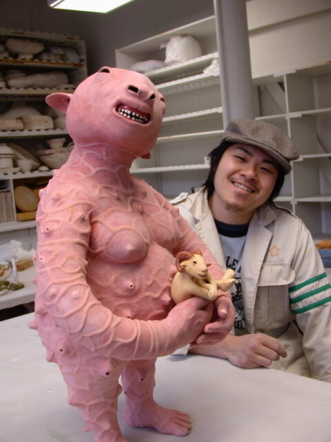 student Kenjiro Kitade with work, MA 2003
